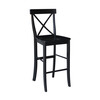 International Concepts X-Back Bar Height Stool, 30" Seat Height, Black S46-6133